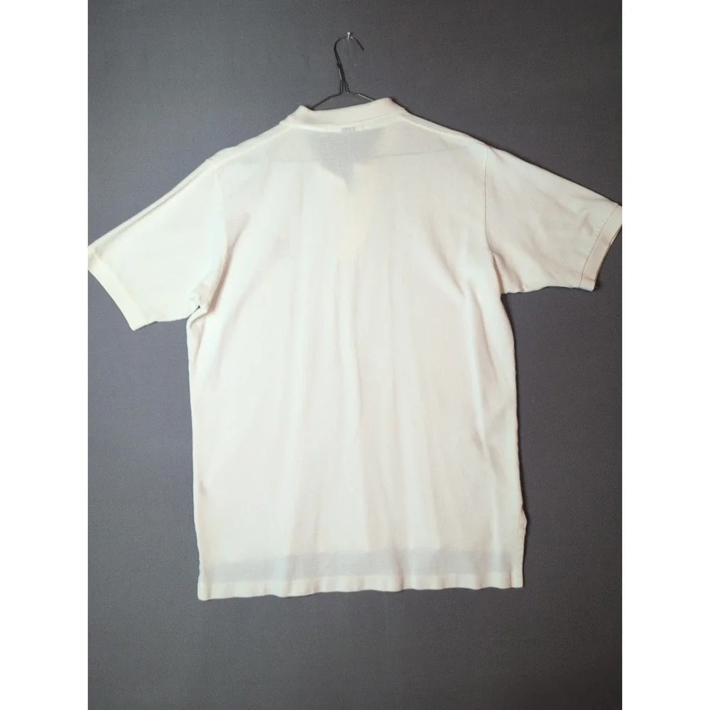 Polo Ralph Lauren Mens White Polo Golf Shirt Large Cotton Solid Short Sleeve